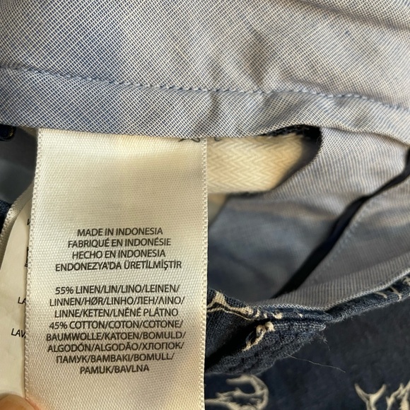 Polo Ralph Lauren Navy Blue Linen Marlin Print Shorts 36 x 9 - Picture 6 of 9